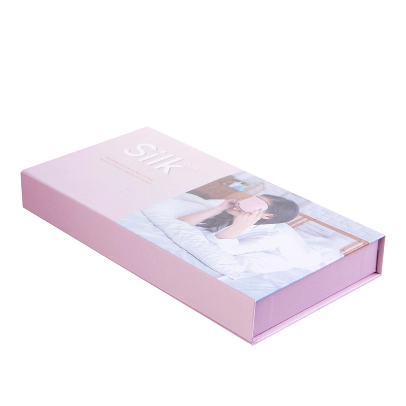 Custom Rigid Pink Gift Box Sleep Mask Wig Safe Gift Packaging Box Facial Mask Book-Shaped Storage Box