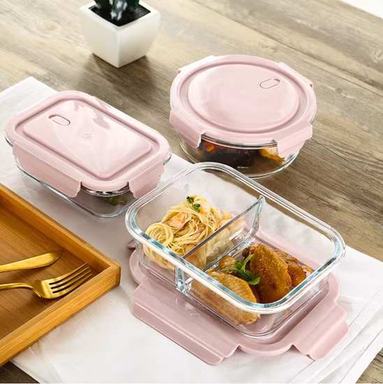 Lunch-Bento-Box, Lebensmittelqualität, versiegelt, gefrorenes Glas, Crisper-Kühlschrank, spezielle Heizung, Glas-Brotdose