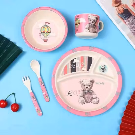 Health Melamin-Bambusfaser-Geschirr-Sets für Kinder