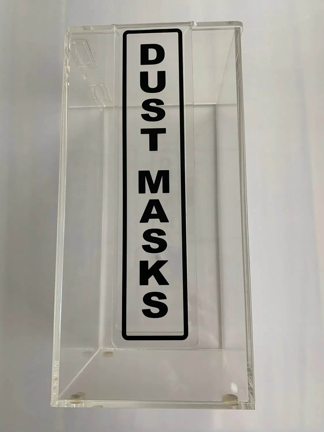Aufbewahrungsbox für Staubmasken aus Acryl
